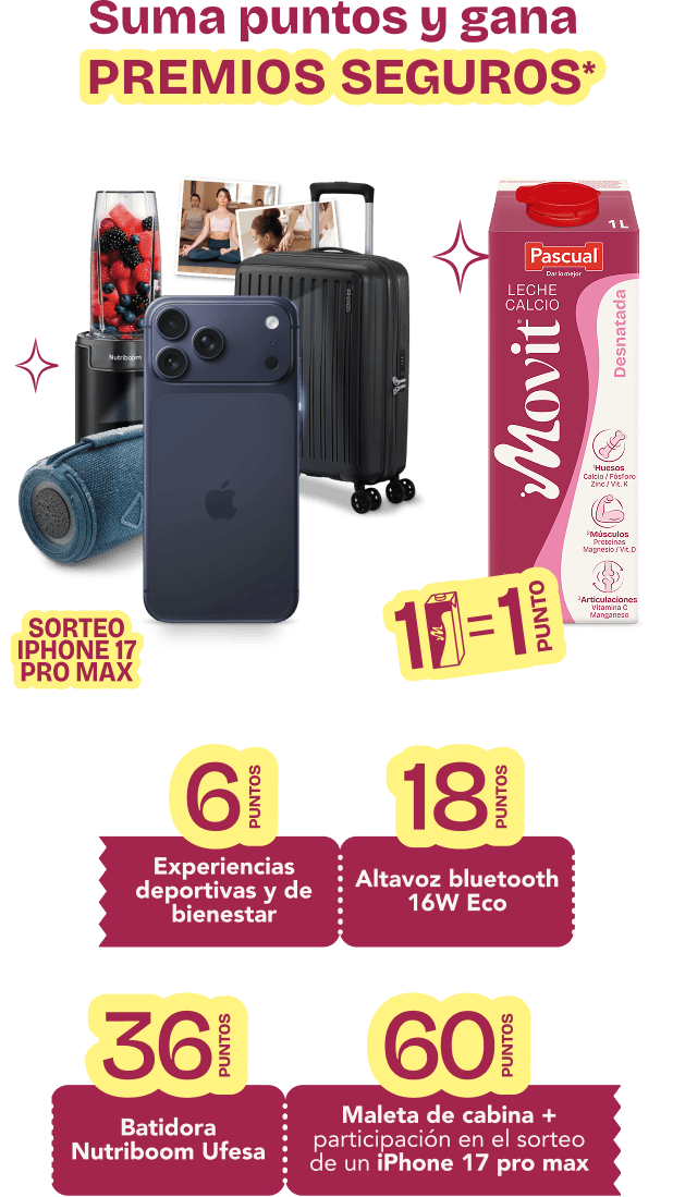 Suma puntos y gana PREMIOS SEGUROS. Experiencias, altavoz bluetooh, etc.